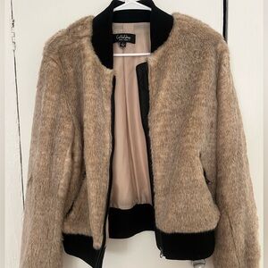 Coffee shop fur jacket worn once